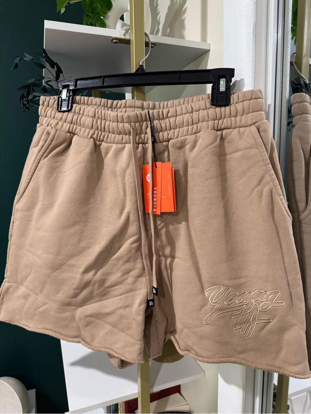 YoungLA Beige Athletic Drawstring Shorts